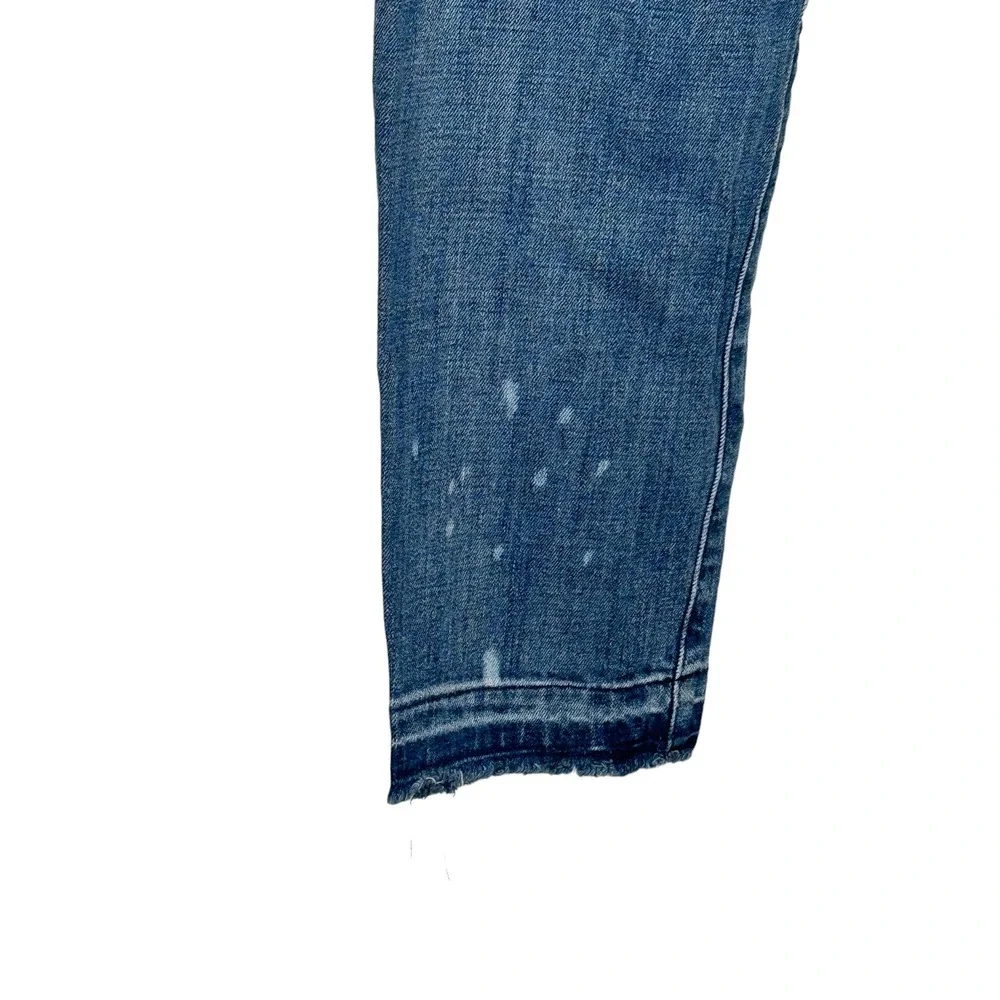 Ann Taylor Loft Women Jeans‎ Relaxed Skinny Cropped Raw Hem Denim Blue 25